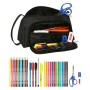 Estuche Escolar con Accesorios Safta California Negro 20 x 11 x 8.5 cm (32 Piezas)