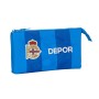 Trousse Fourre-Tout Triple R. C. Deportivo de La Coruña Bleu 22 x 12 x 3 cm