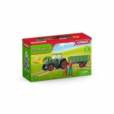 Personnage articulé Schleich Tracteur avec remorque