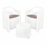 Conjunto de Mesa con 2 Sillones IPAE Progarden Luna sluc06bg Blanco Jardín (3 Piezas)