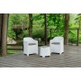 Conjunto de Mesa con 2 Sillones IPAE Progarden Luna sluc06bg Blanco Jardín (3 Piezas)