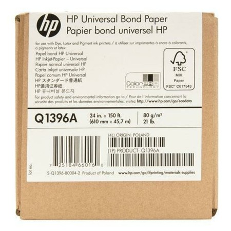 Rollo de papel para Plotter HP Q1396A Blanco 80 g/m² 610 mm x 45,7 m