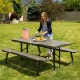 Mesa de picnic Lifetime Madera Marrón Plegable Acero Plástico 183 x 145 x 74 cm