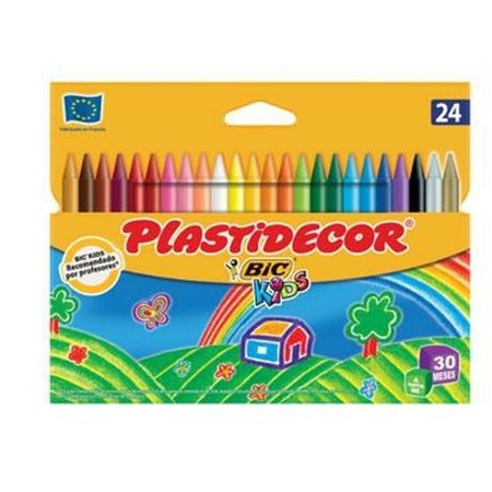 Crayons gras de couleur Plastidecor 9203013 24 Pièces Multicouleur