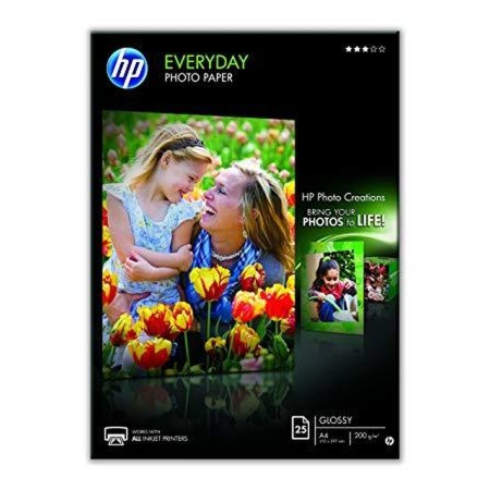 Papier Photo Glacé HP  A4 25 Volets