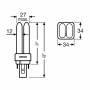 Ampoule fluorescente Osram Dulux d26w 865 g24d-3 G Blanc 130 W 26 W G24 1700 Lm (6500 K)