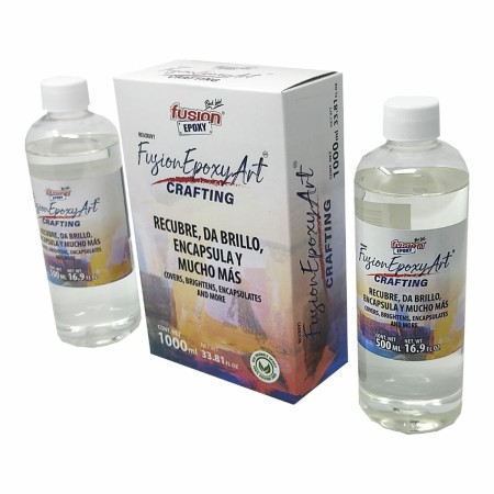 Resina epoxi Fusion Epoxy Black Label Rescruv1 Arte y manualidades Transparente 1 L 2 Piezas