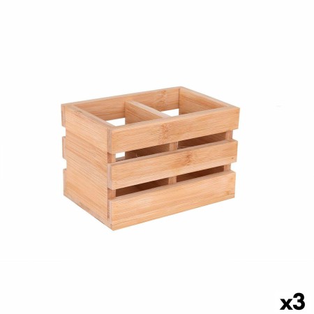 Organizador para Cubiertos Viejo Valle Bambú 16 x 11 x 11 cm (3 Unidades)