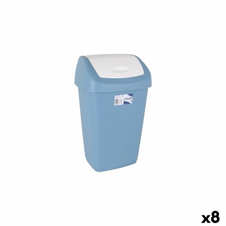 Papelera Tontarelli Aurora Con Tapa Azul 15 L (8 Unidades)