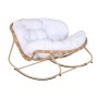 Mecedora Home ESPRIT Blanco Marrón Acero 108 x 108 x 80 cm