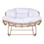 Mecedora Home ESPRIT Blanco Marrón Acero 108 x 108 x 80 cm