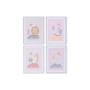 Cuadro Home ESPRIT Infantil Purpurina 30 x 2,5 x 40 cm (4 Unidades)