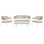 Ensemble de Table, Banc et 2 Chaises Home ESPRIT Aluminium Verre rotin synthétique 126 x 63 x 67 cm