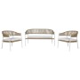 Ensemble de Table, Banc et 2 Chaises Home ESPRIT Aluminium Verre rotin synthétique 126 x 63 x 67 cm