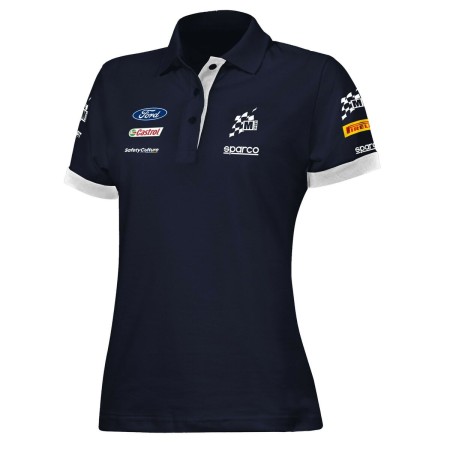 Polo de Manga Corta Sparco S013007MSBM2M Azul marino Mujer M