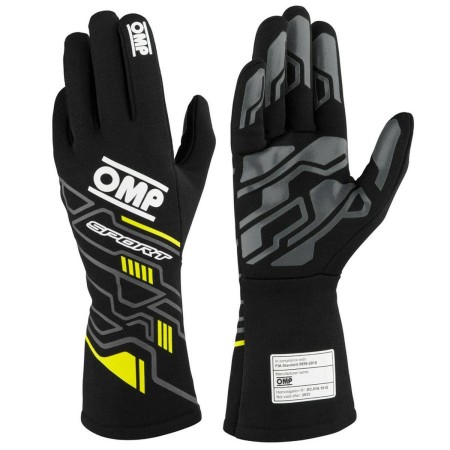 Gants de conduite pour hommes OMP SPORT Noir/Jaune L