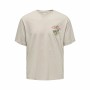 Camiseta de Manga Corta Hombre Only & Sons Onsdisney Life Rlx Beige