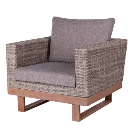 Chaise de jardin Patsy Gris Bois Aluminium Rotin 88 x 89 x 64,5 cm