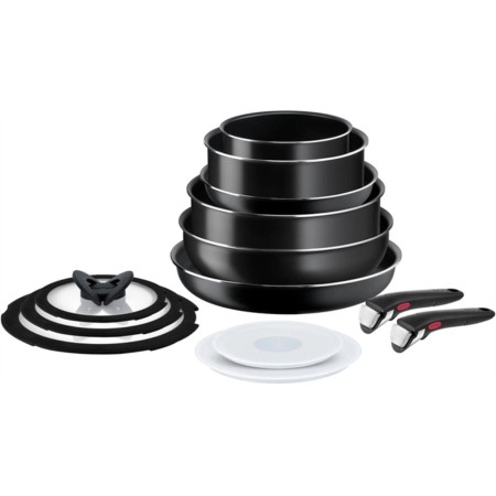 Ensemble de poêles Tefal Ingenio Easy Cook Clean 13 Pièces Noir Aluminium