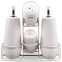 Set de salière et poivrière Feel Maestro MR-20002-04CS Blanc Céramique 5 Pièces