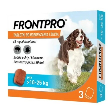 Comprimidos FRONTPRO 612473 15 g 3 x 68 mg Apto para perros hasta 10-25 kg