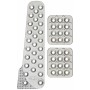 Pédales OMP OA/1020 Aluminium Long 3 Pièces