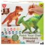 Travaux Manuel PlayGo 15 Pièces Dinosaures Pour la peinture (6 Unités)