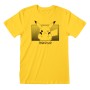 T-shirt à manches courtes unisex Pokémon Pikachu Katakana Jaune