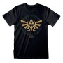 Camiseta de Manga Corta Unisex The Legend of Zelda Hyrule Kingdom Crest Negro