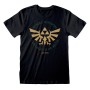 T-shirt à manches courtes unisex The Legend of Zelda Hyrule Kingdom Crest Noir