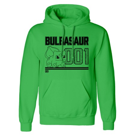 Sweat à capuche unisex Pokémon Bulbasaur Line Art Vert