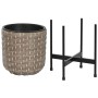 Set de Maceteros Home ESPRIT Metal Polipropileno Ratán 39 x 39 x 49 cm
