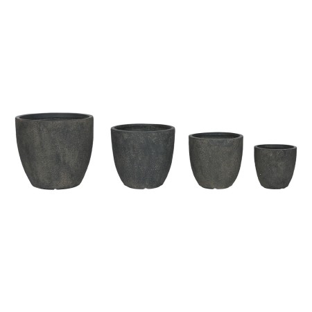 Set de Maceteros Home ESPRIT Gris Fibra Magnesio 44,5 x 44,5 x 41 cm
