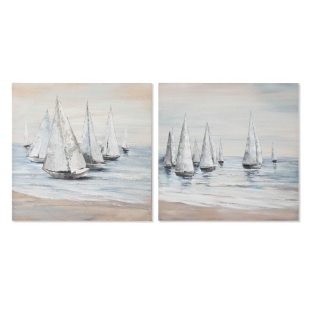 Cadre Home ESPRIT Voiliers méditerranéen 100 x 2,8 x 100 cm (2 Unités)