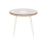 Conjunto de Mesa con 2 Sillones Home ESPRIT Blanco Beige Gris Metal Cristal ratán sintético 55 x 55 x 47 cm