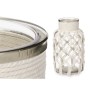 Jarrón Blanco Tela Vidrio 15,5 x 26,5 x 15,5 cm (6 Unidades) Macramé