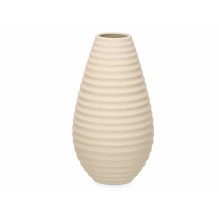 Vase Beige Céramique 19 x 33 x 19 cm (4 Unités) Rayures