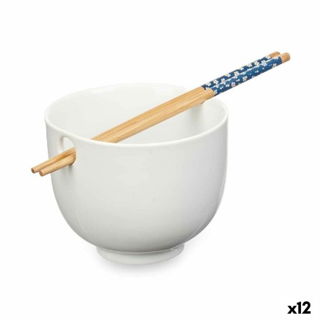Bol Blanc Bambou 24 x 10,7 x 13,3 cm (12 Unités) Bâtons asiatico/oriental
