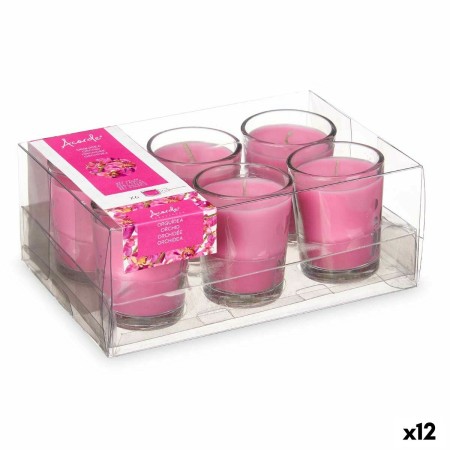 Set de Velas Perfumadas 16 x 6,5 x 11 cm (12 Unidades) Vaso Orquídea