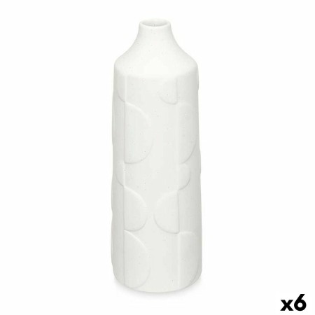 Vase Blanc Dolomite 11 x 30 x 11 cm (6 Unités) Cercles