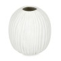 Jarrón Blanco Dolomita 15 x 18 x 15 cm (6 Unidades) Esfera Rayas