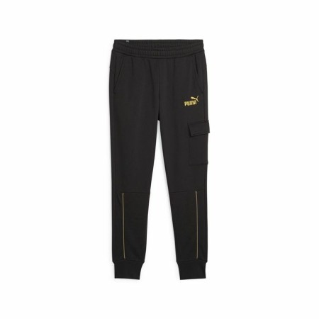 Pantalon de Survêtement pour Adultes Puma Ess+ Minimal Gold Noir Homme