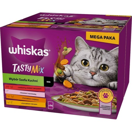 Comida para gato Whiskas Adult Chef's Choice Pollo Salmón Pavo Ternera Bacalao 85 g 24 x 85 g