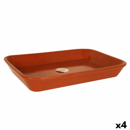 Fuente de Cocina Azofra Rectangular 40 x 27,5 x 5,5 cm (4 Unidades) Barro cocido