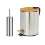 Set de Baño Plateado Bambú Acero Inoxidable Polipropileno (6 Unidades) 2 Piezas