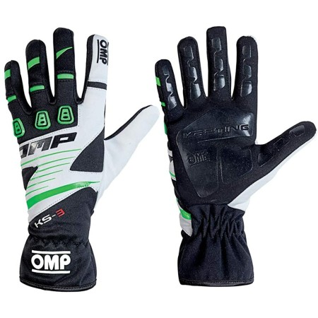 Gants de karting OMP KS-3 MY2018 XL kart Blanc Noir Vert