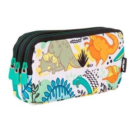 Trousse Fourre-Tout Triple Milan Dinosaures 22 x 11 x 6,5 cm