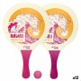 Raquettes de Plage avec Balle Aktive Hawai Bois 23,5 x 38 x 0,8 cm (12 Unités)