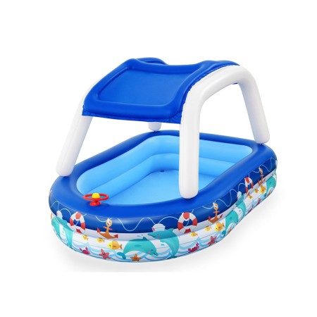 Pataugeoire gonflable pour enfants Bestway Bateau 213 x 155 x 132 cm Blanc