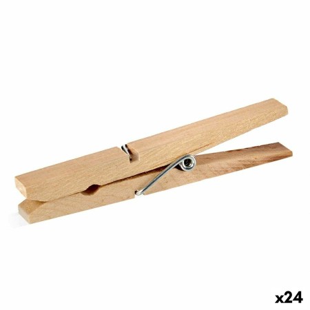 Pinces à linge Marron Bois 24 Pièces Lot (24 Unités)